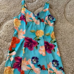 Vintage Tropical Floral Stretch Dress
